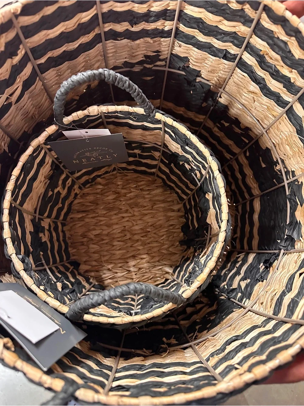Neatly Small 10-Inch and 14 inch  Water Hyacinth Basket take both for $45